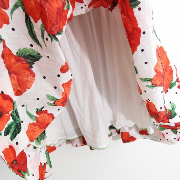Anthropologie Maeve Square-Neck Smocked Babydoll Mini Dress Floral Cotton Small - Picture 9 of 14